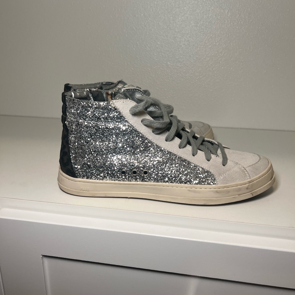 P448 sparkly high top tennis shoes